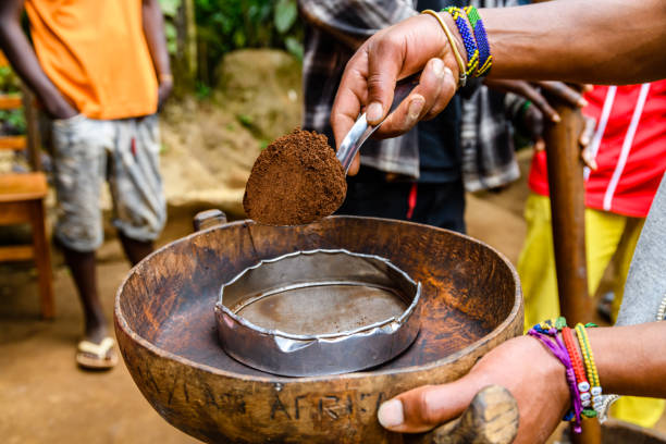 Traditional Chagga coffee pounding and singing