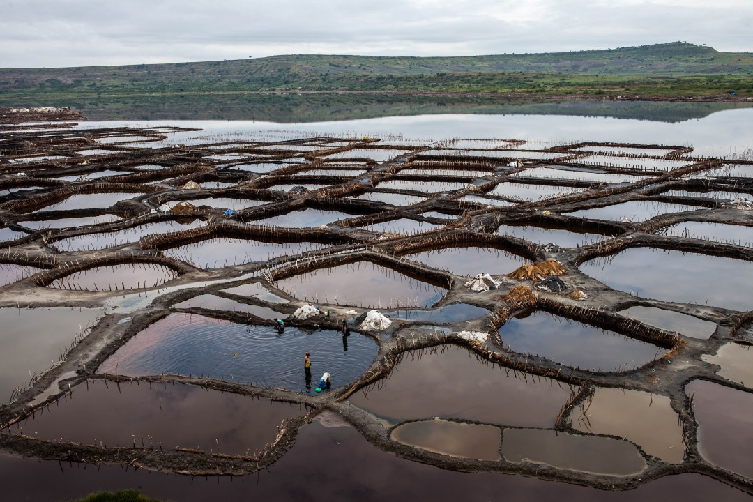 Panoramic scenic views over the dramatic Katwe explosion craters loop