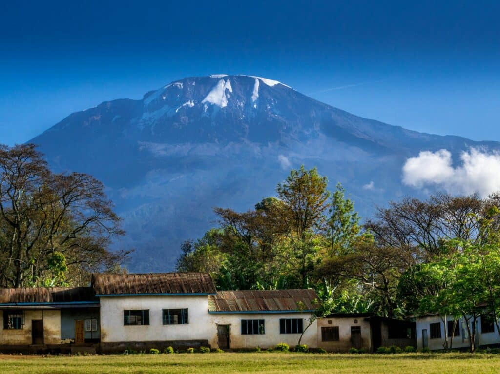 Mount Kilimanjaro peak from Chagga foothills