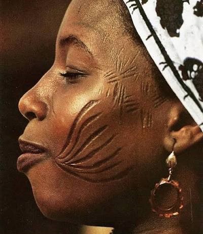 Datooga women with traditional facial scarification