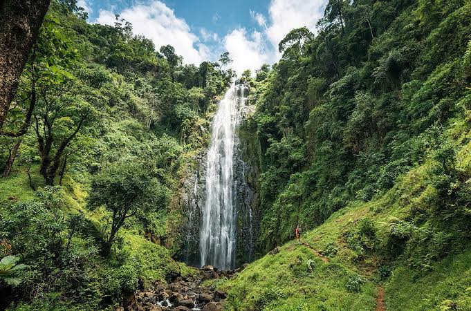 Endoro or Materuni Waterfalls cascading
